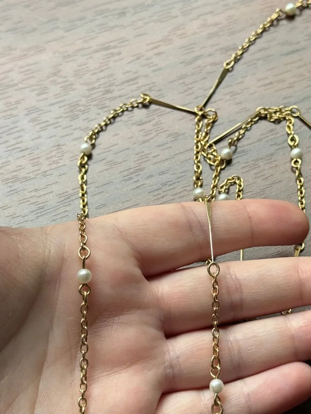 Vintage Sarah Coventry Faux Pearl Necklace Gold Tone
